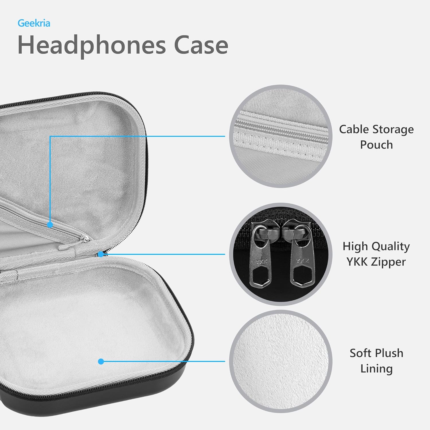 Geekria PRO Rugged Headphones Case Compatible with Skullcandy Crusher EVO/ANC 2, Hesh 3, Venue and More, Hard Shell, Durable, Multi-Layer Protection Travel Carrying Bag (Black) - Image 2