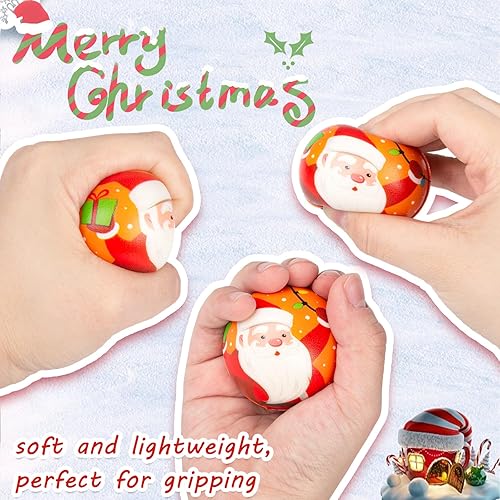 Miniatura 3 de AMOR PRESENT 16 bolas de estrés de Navidad para niños, juguetes para apretar, bolas sensoriales para el estrés, juguetes para la ansiedad, rellenos