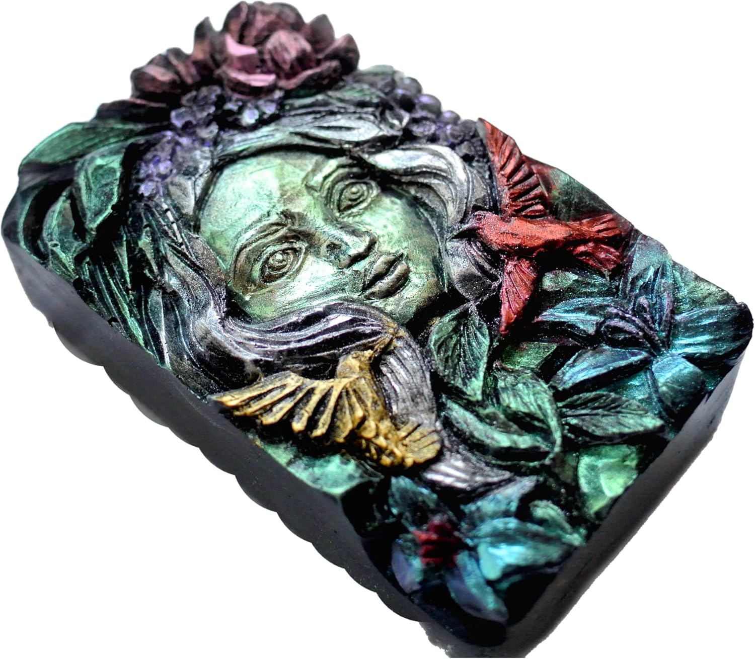 Green Lady Silicone Mold SOAP Plaster Wax Resin Clay 5oz Forest