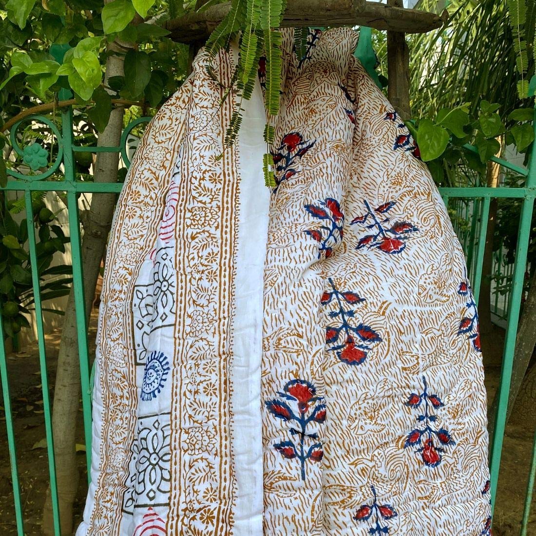 Buy Razaaiwala The Anglin Handmade Screen Print Pure Cotton Single Bed