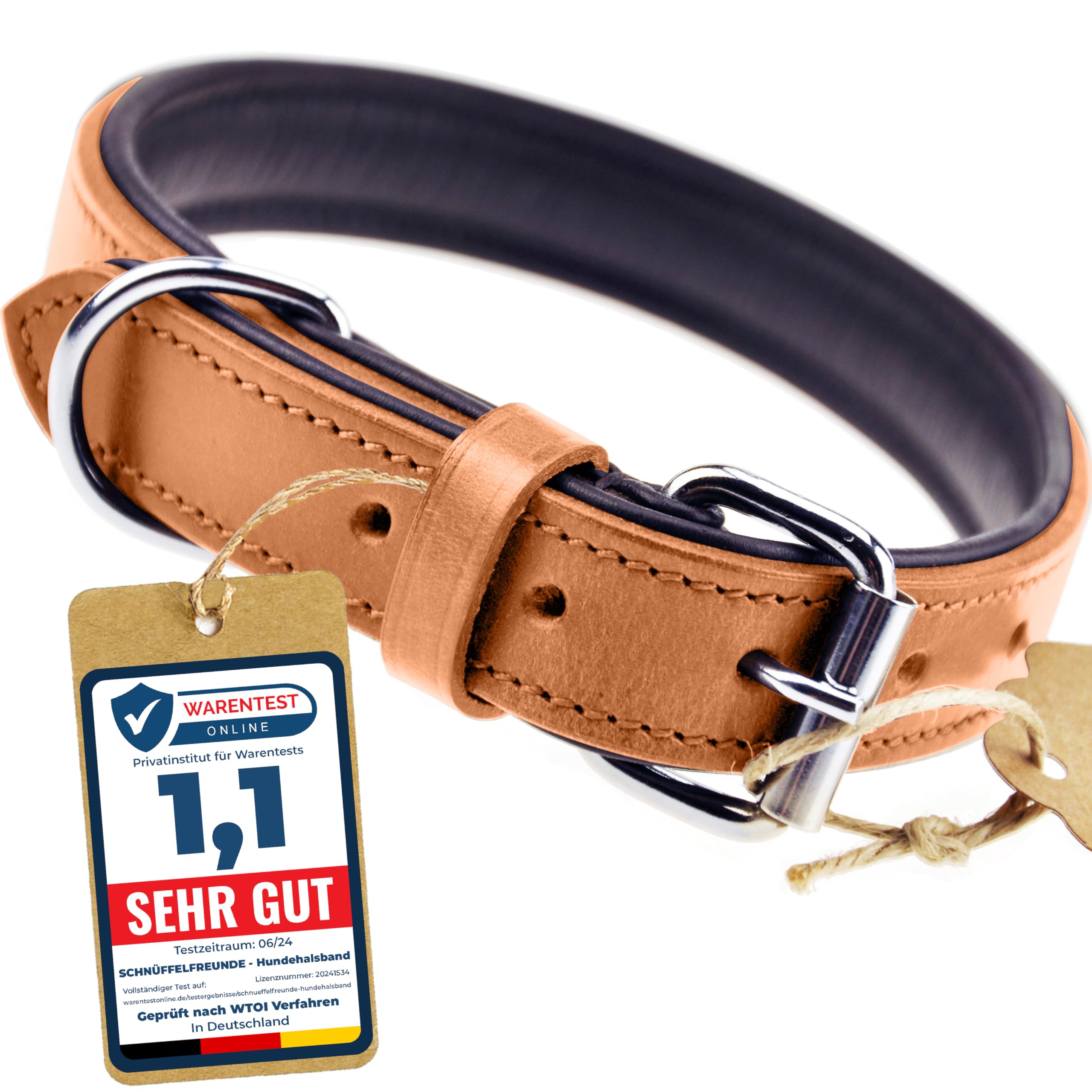 Collier pour chiens en cuir beige taille M élégance et confort durable
