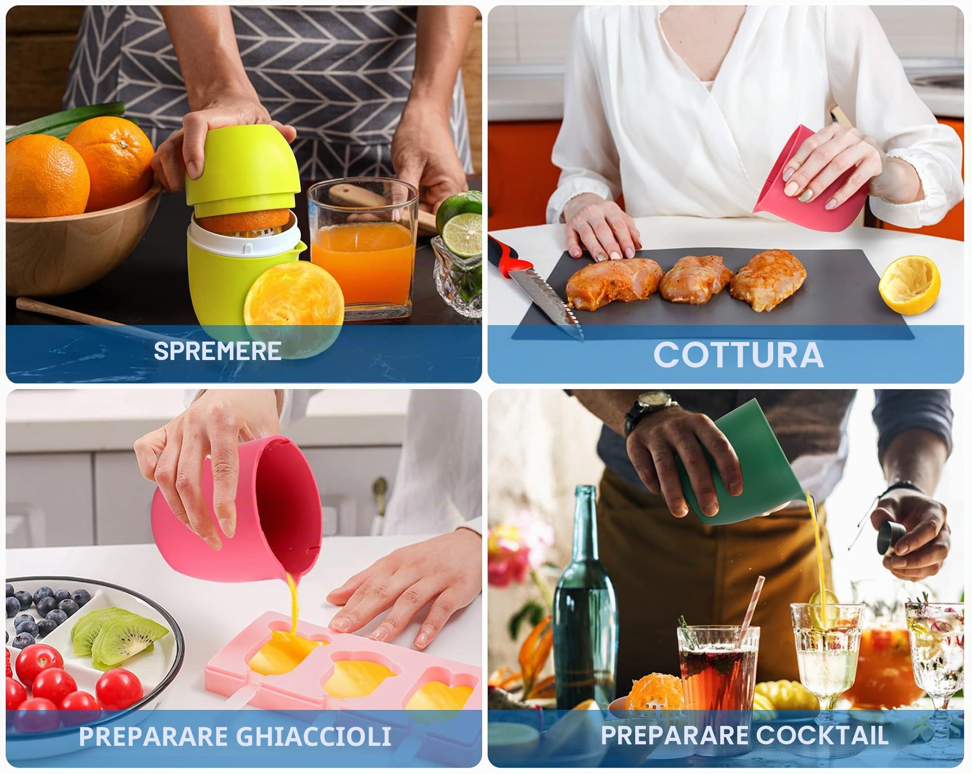 Lechin Spremiagrumi manuale con design unico a forma di limone, due modi di utilizzo per diversi tipi di frutta (Giallo)