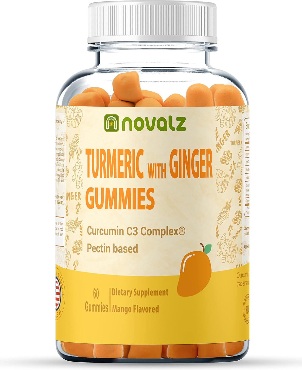 Turmeric and Ginger Gummies with Curcumin, Provide Turmeric