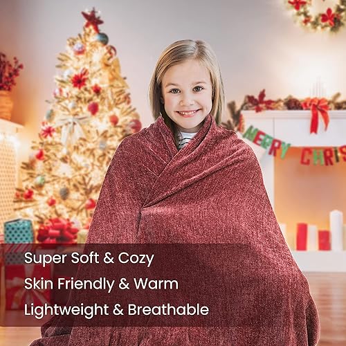 Miniatura 3 de Vhorate Manta para sofá, cama, silla, manta de felpilla suave y acogedora con borla, apta para todas las estaciones, para mujeres, hombres y niños,