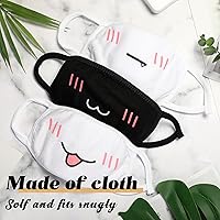Vista 6 de Zhanmai 10 cubrebocas kawaii de anime, cubrebocas lindos, reutilizable, lavable, color blanco y negro
