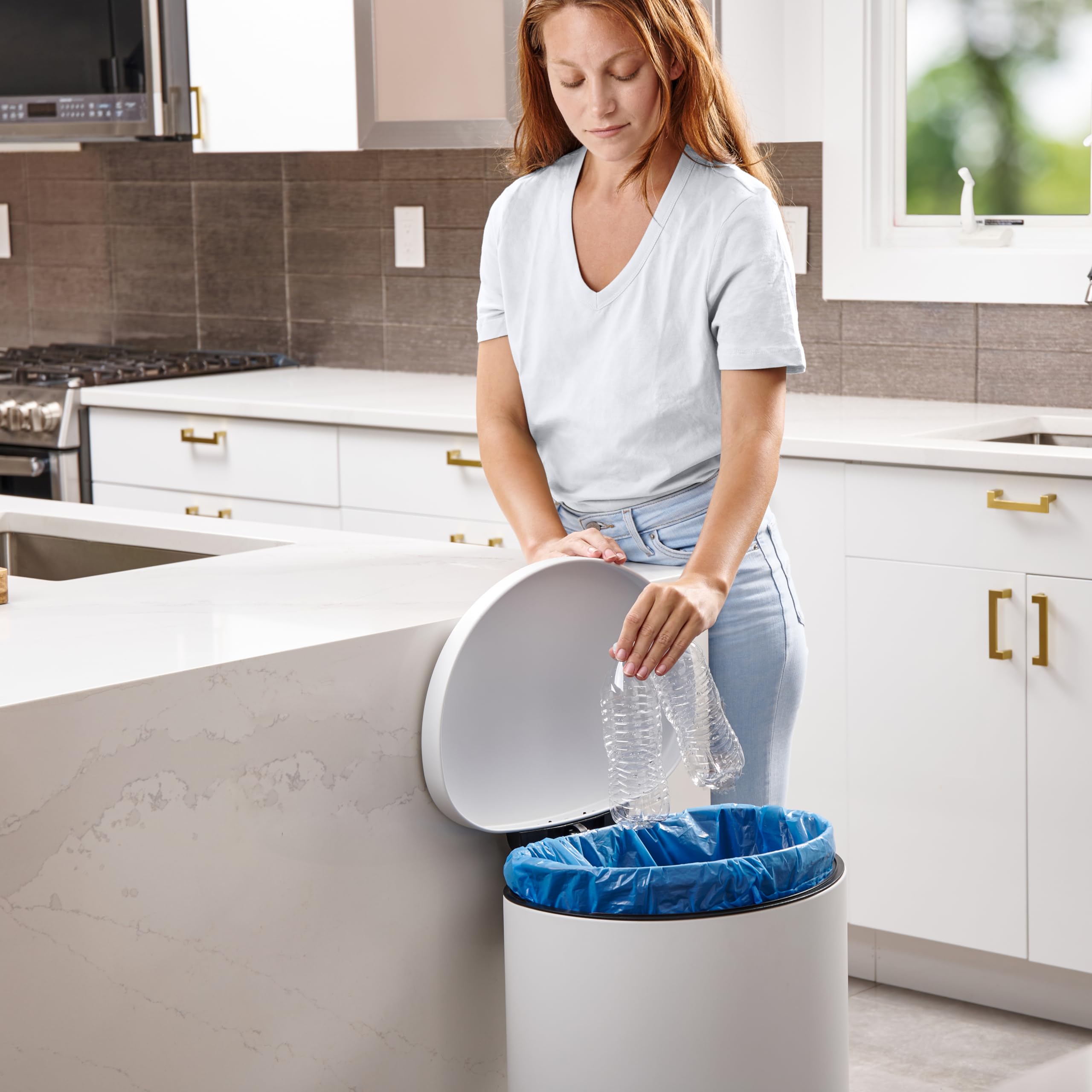 Plasticplace Worki na śmieci z recyklingu, 30–48 l, niebieskie worki na śmieci 61 x 79 cm (250 szt.)