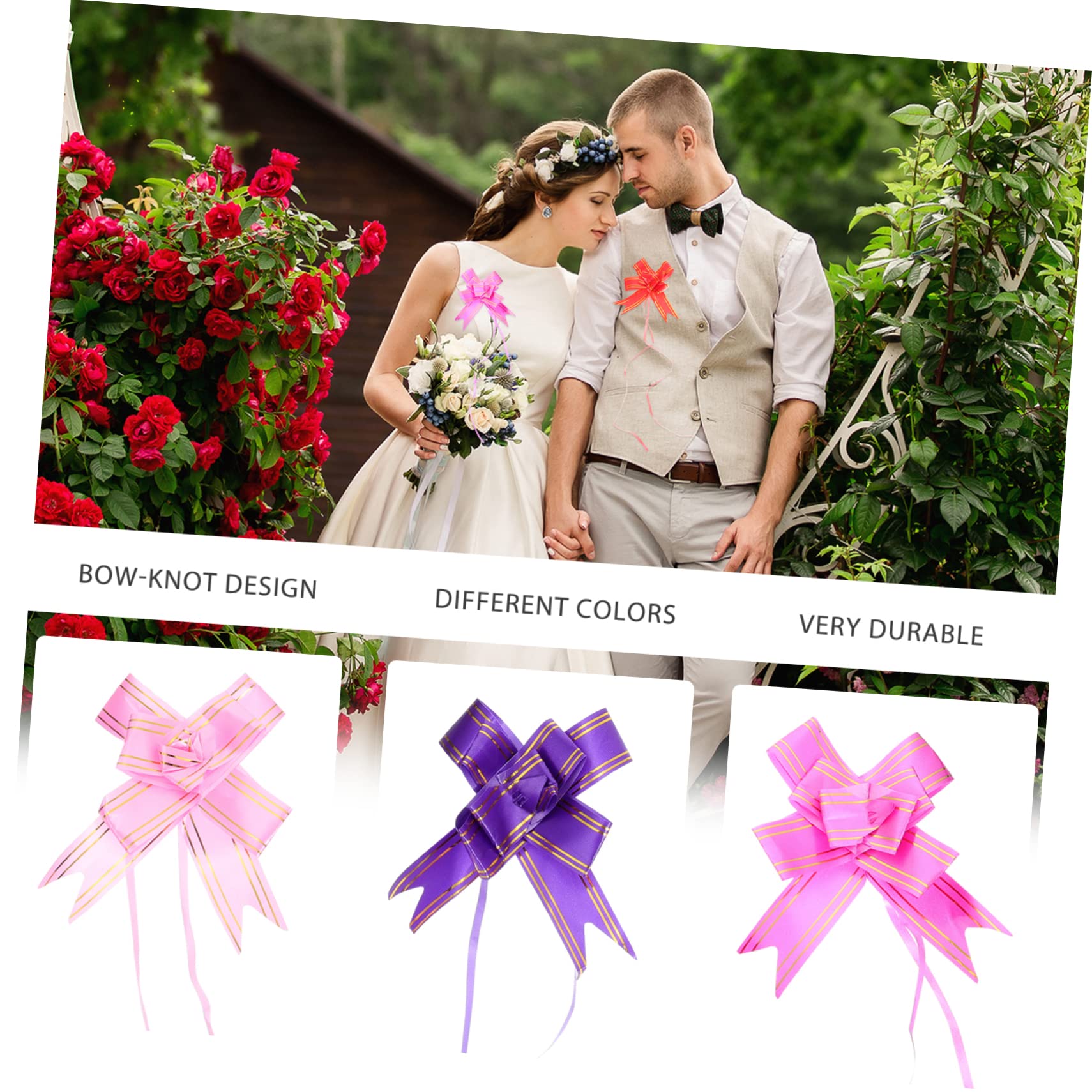Healvian 30pezzi Bows in Lucida Per Decorazioni Matrimoni Pratici in Colori Per Auto Nuziali Regali e