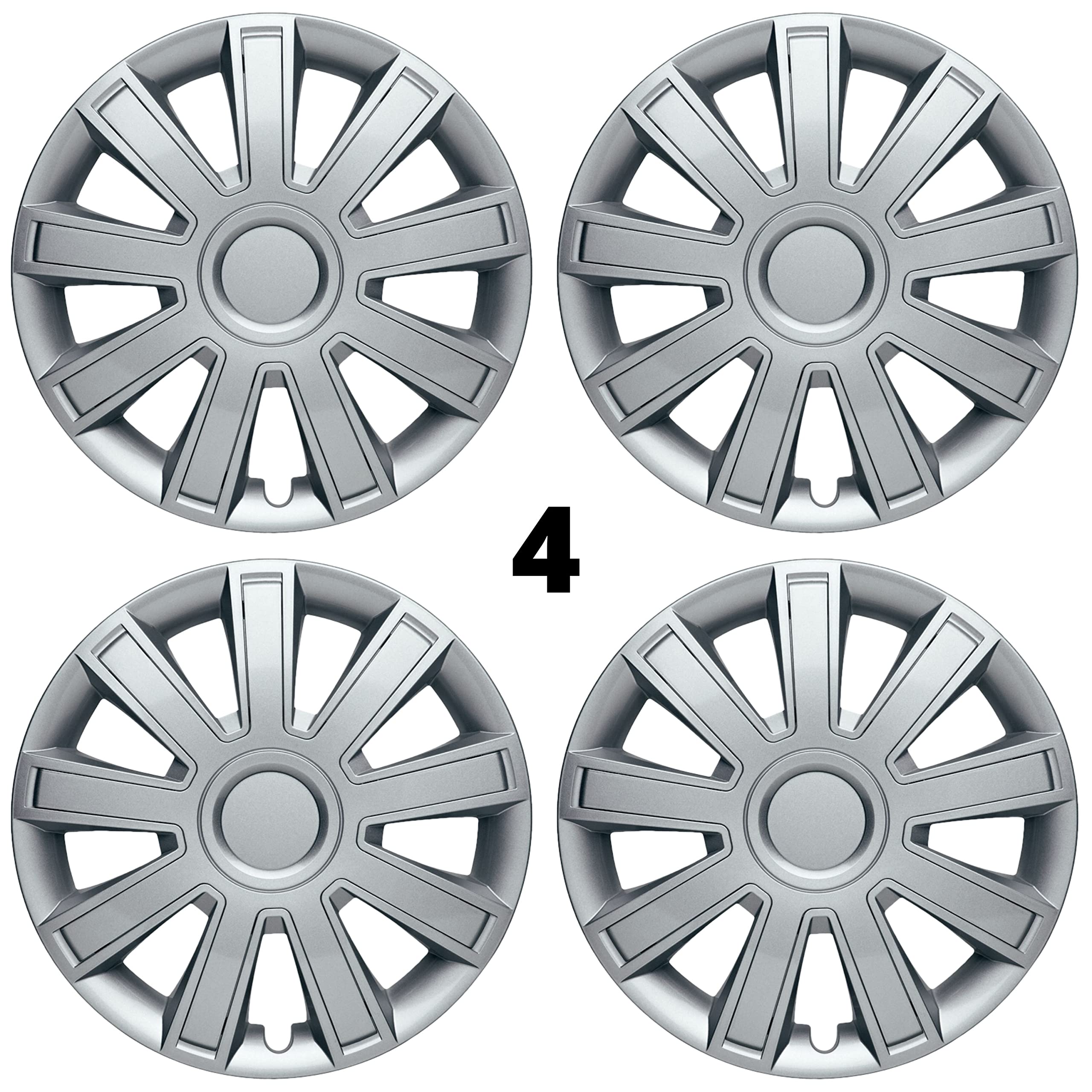 Albrecht Arrow Nylon Lux Radkappen 15 Zoll Silber 4er-Set für Stahlfelgen | Schlagzäher ABS-Kunststoff · Witterungs- & UV-beständig · Werkzeuglose Clip-Montage · Made in EU · Markenqualität