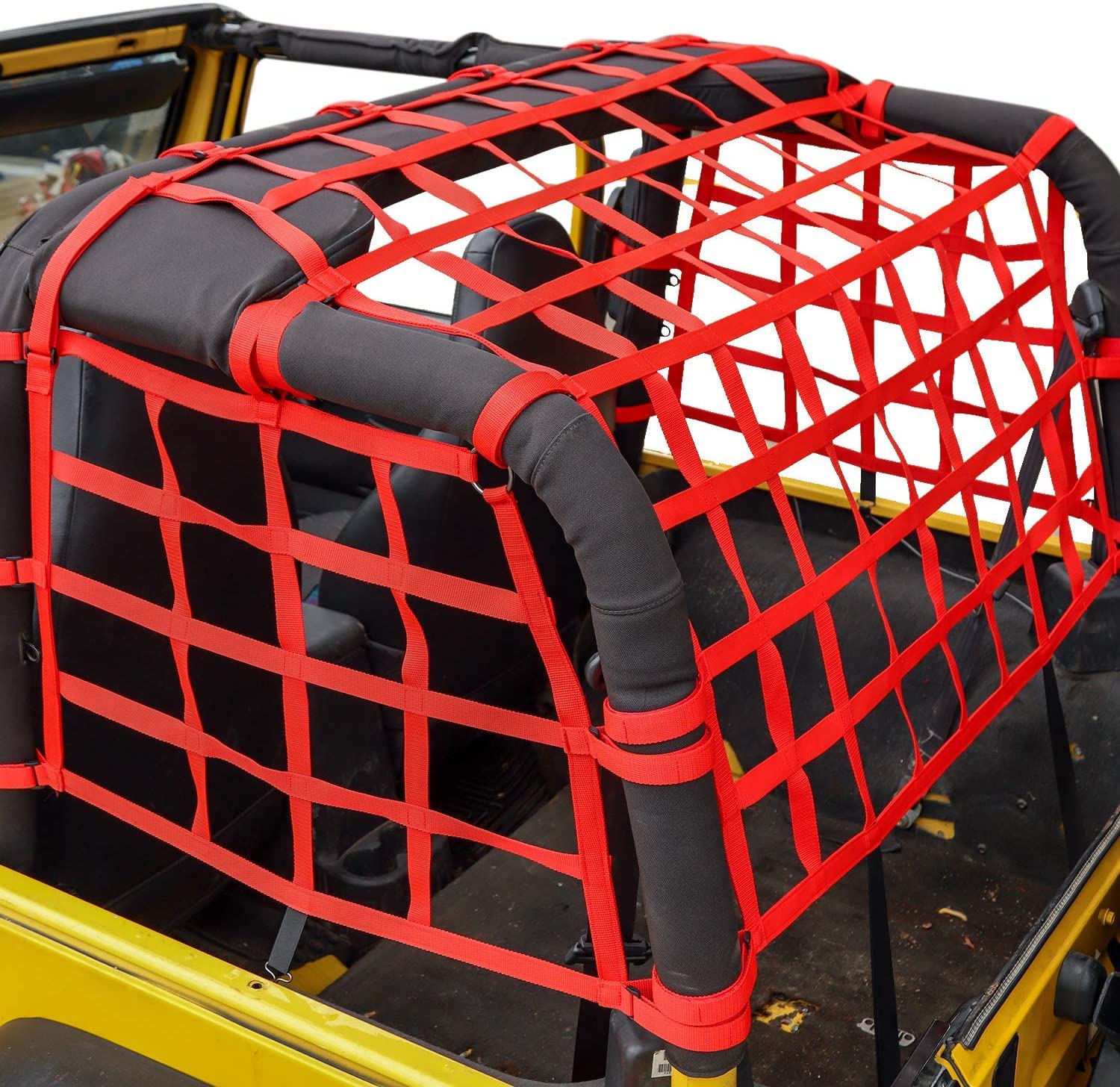 Red de Carga de Malla para Techo, Red de protección y sujeción de Carga para Maletero para Jeep Wrangler TJ 1997-2006, roja