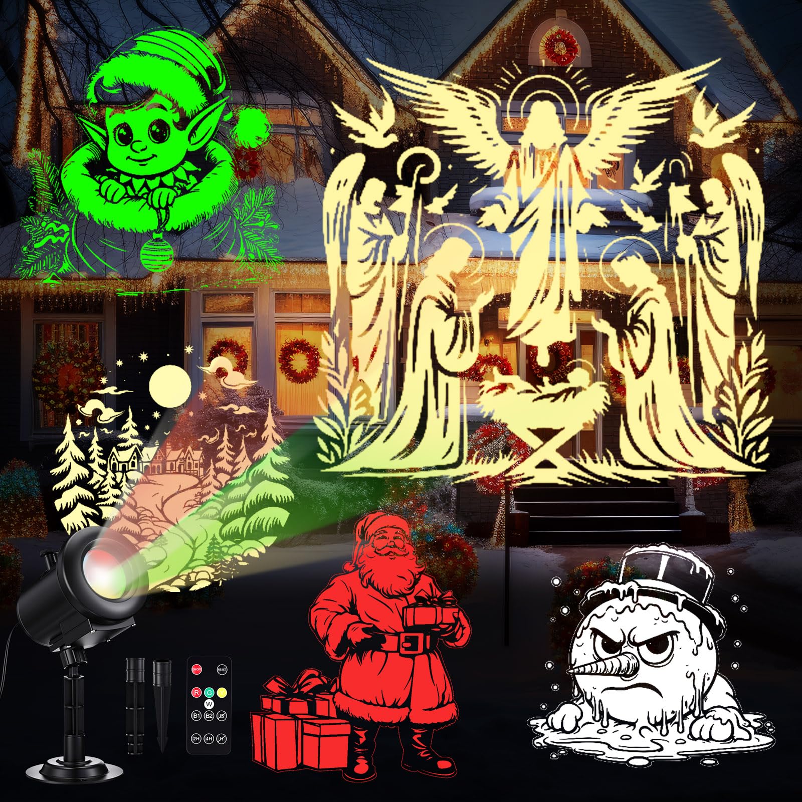 12 in 1 Halloween and Christmas Projector Lights Outdoor Decoration