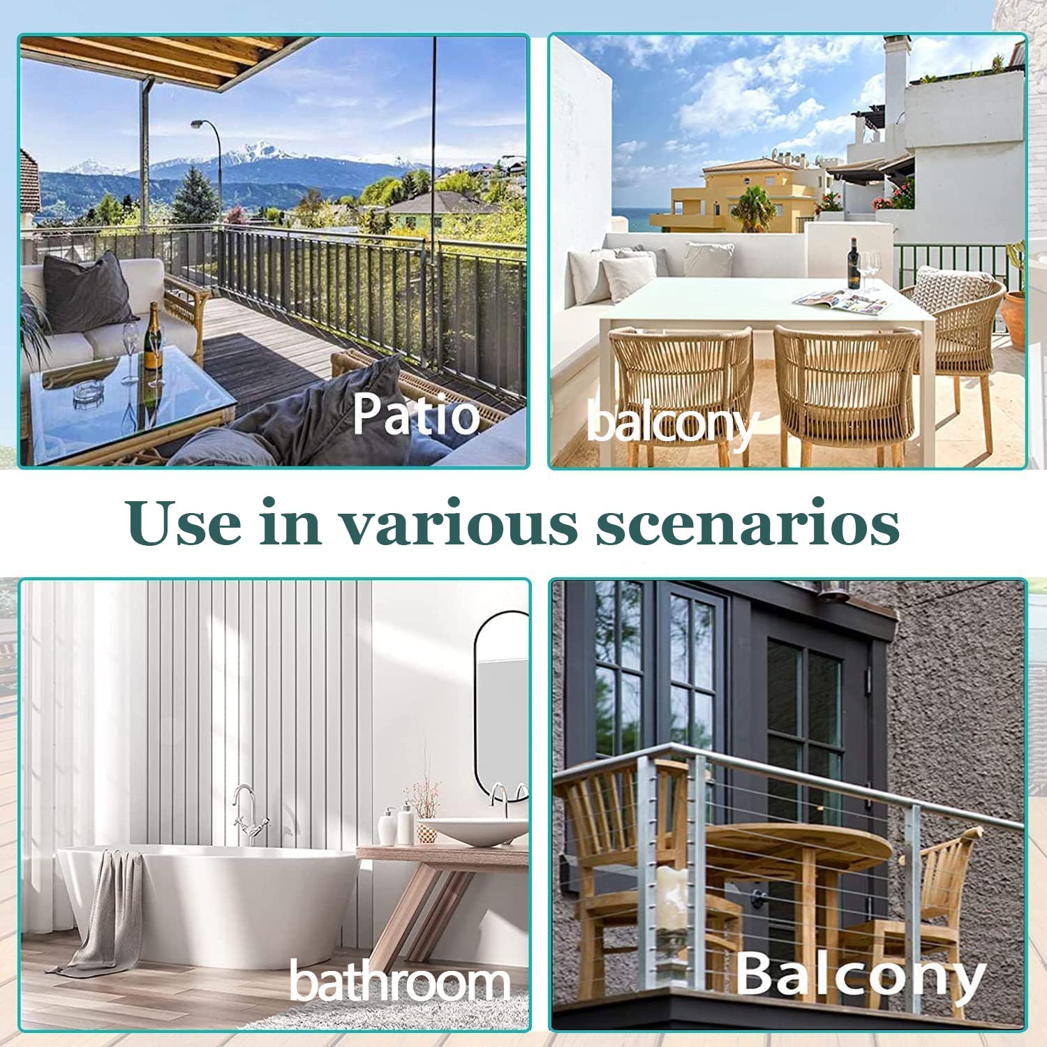 Voilage Blanc Rideaux, Rideau Occultant Isolant Thermiques pour Pergola 170x265(BxH) cm Cabanon Jardin Exterieur, Gazebo, Porche Terrasse Pavillon (2 Panneaux)