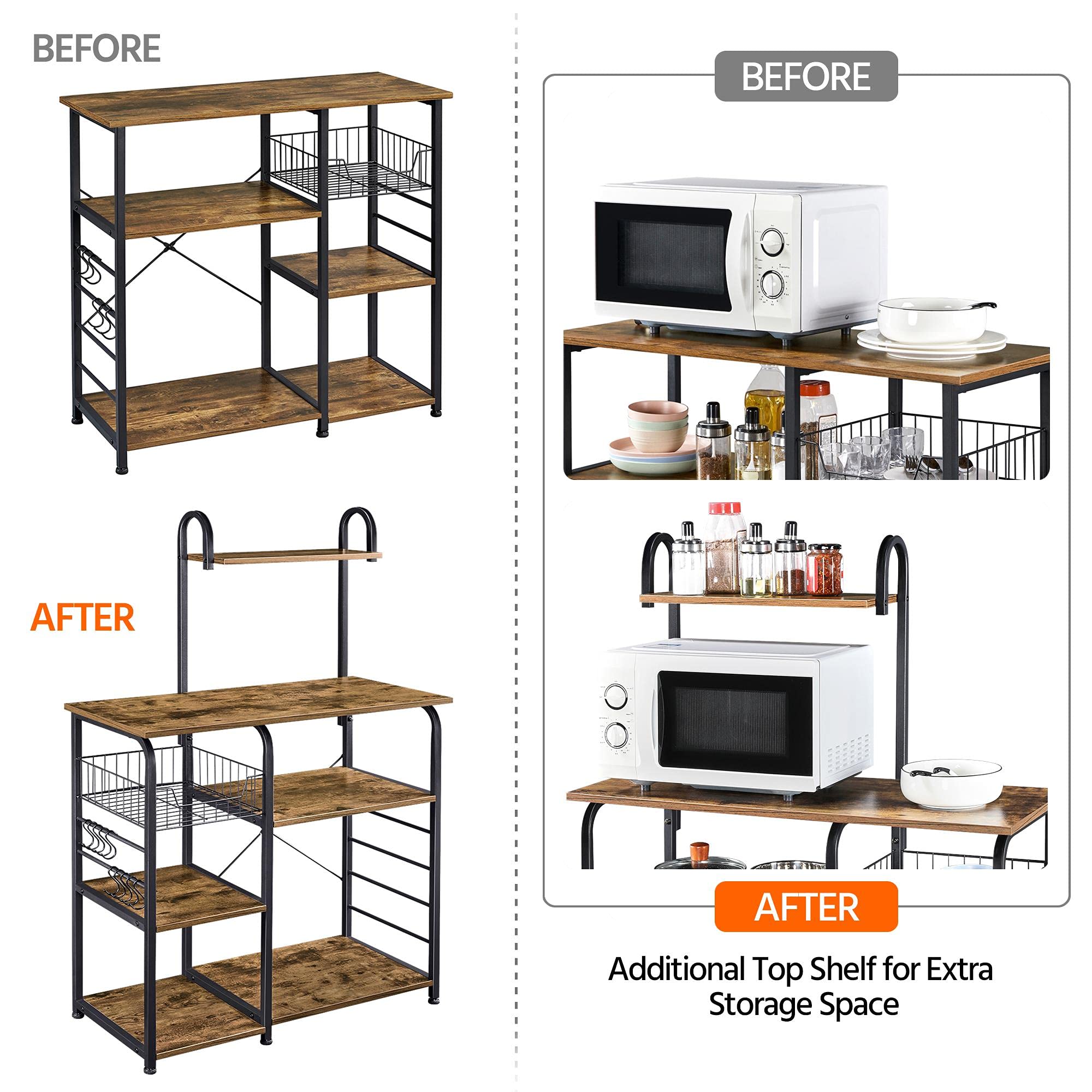 Buy Yaheetech Baker's Rack, Kitchen Storage Rack, Industrial Microwave