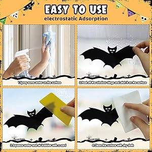 Orfonbi Halloween Window Clings for Kids - 9 Sheets Cute Halloween Window Decorations Gnome Window Stickers for Glass Windows Double Sided for Room Party