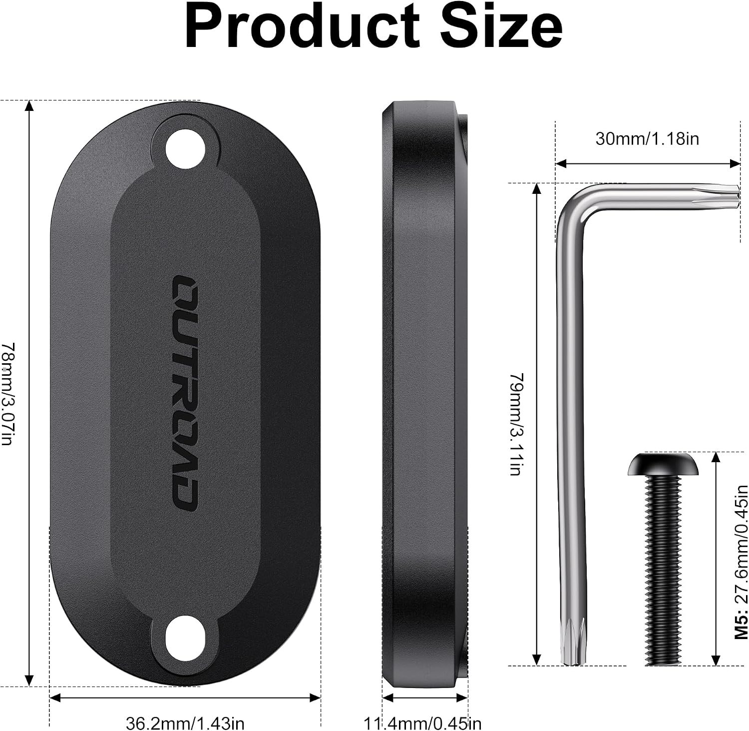 CITYWAY SmartTag2 uchwyt rowerowy, wodoodporny uchwyt na śledzenie GPS IPX8 do galaktyki, ukryty pod klatką na butelki lub samodzielnie, przedłużone czarne śruby M5 (1 opakowanie, czarny)