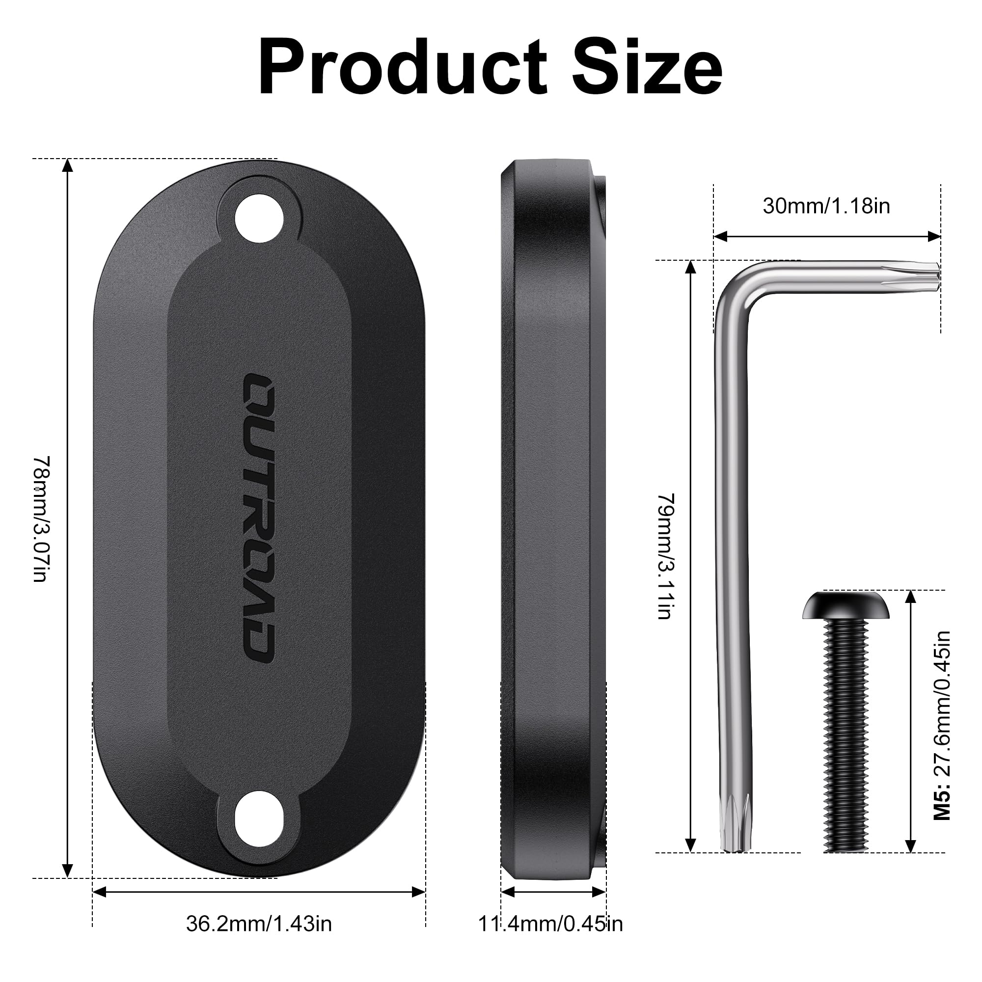 CITYWAY SmartTag2 uchwyt rowerowy, wodoodporny uchwyt na śledzenie GPS IPX8 do galaktyki, ukryty pod klatką na butelki lub samodzielnie, przedłużone czarne śruby M5 (1 opakowanie, czarny)