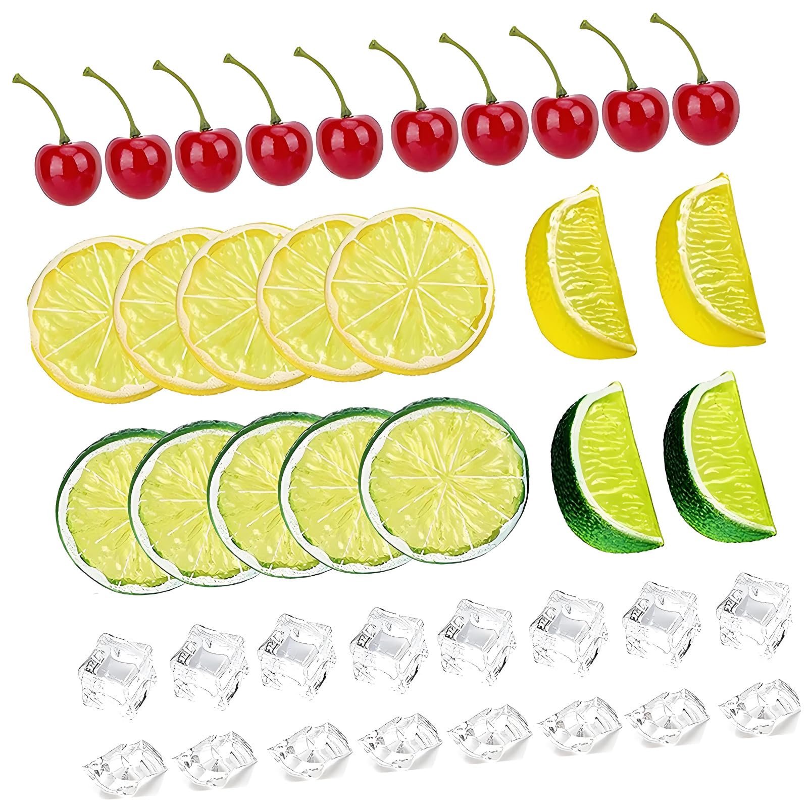 our fave Realistic Simulated Lemon Cherries Ice Cubes Fruit Slices for Restaurant Table Decoration Simulated Ornament Fruit Slices
