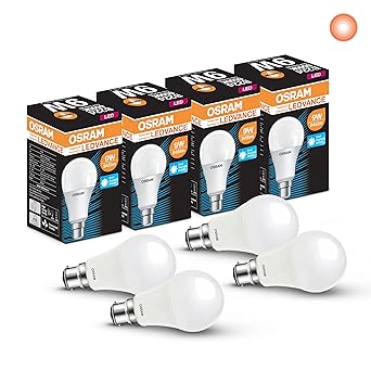 LEDVANCE Osram 9W LED Classic A Bulb B22D | Cool White Light | Energy-Saving | Long-Lasting LED for Home & Office Lighting | Pack of 4