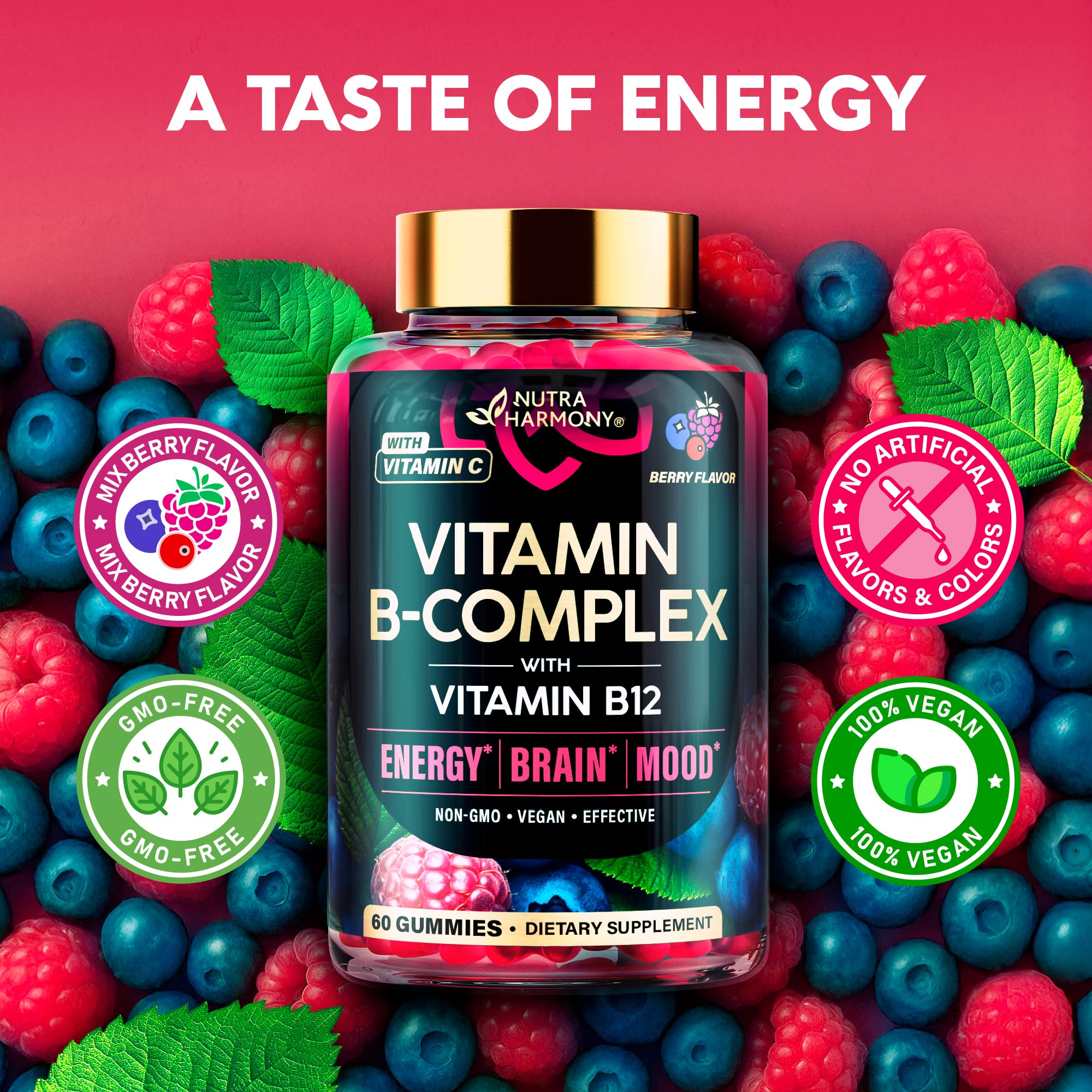 Vitamin B-Complex Gummies for Women & Men - Full B Complex & B12 - 60 Gummy — Amazon image 7