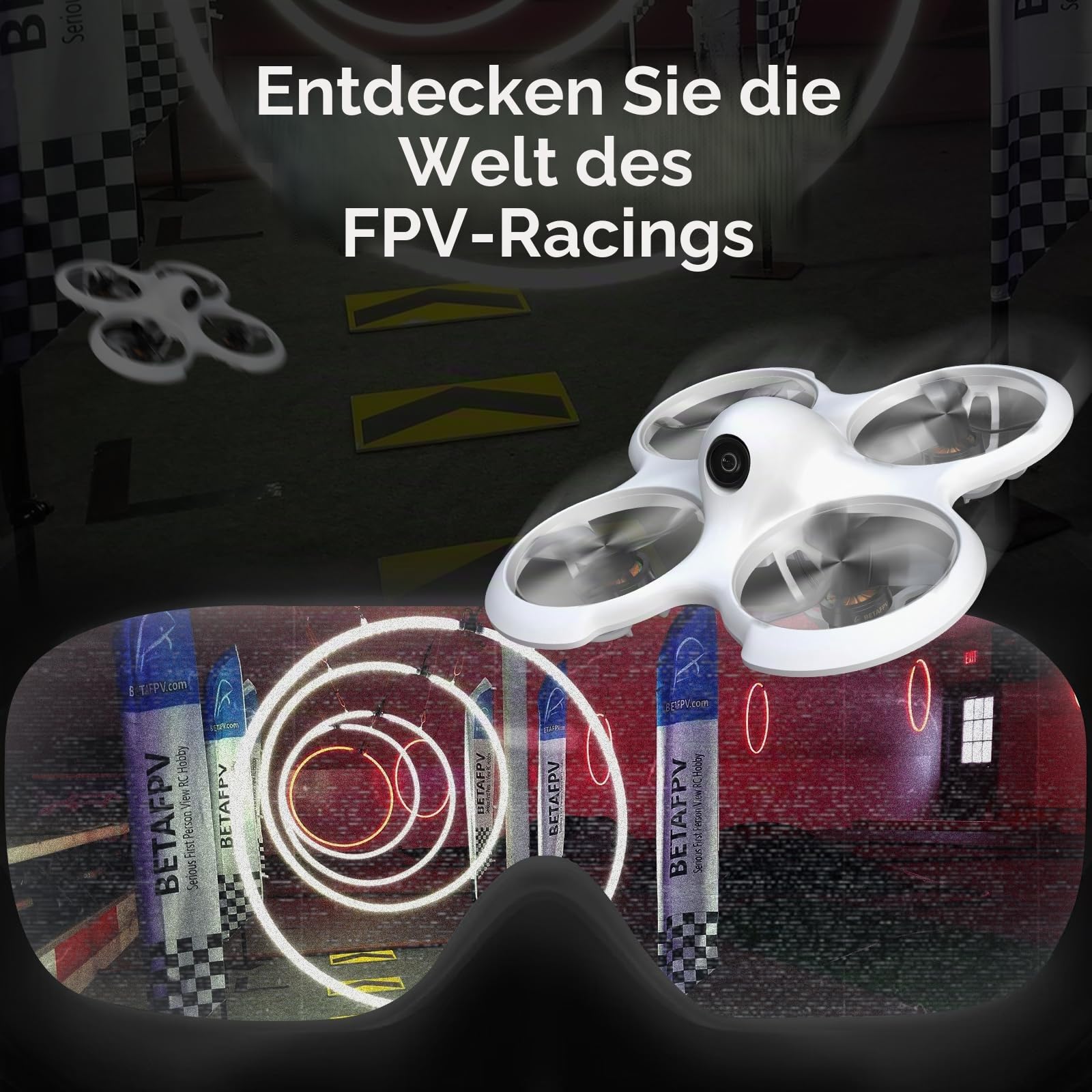 BETAFPV Cetus Pro Brushless Quadrocopter mit 3 Flugmodi Höhenhaltung Selbstschutz Notlandung Schildkrötenmodus Funktion Kompatibel für FPV Anfänger Starter Trainiere Spieler zu Piloten