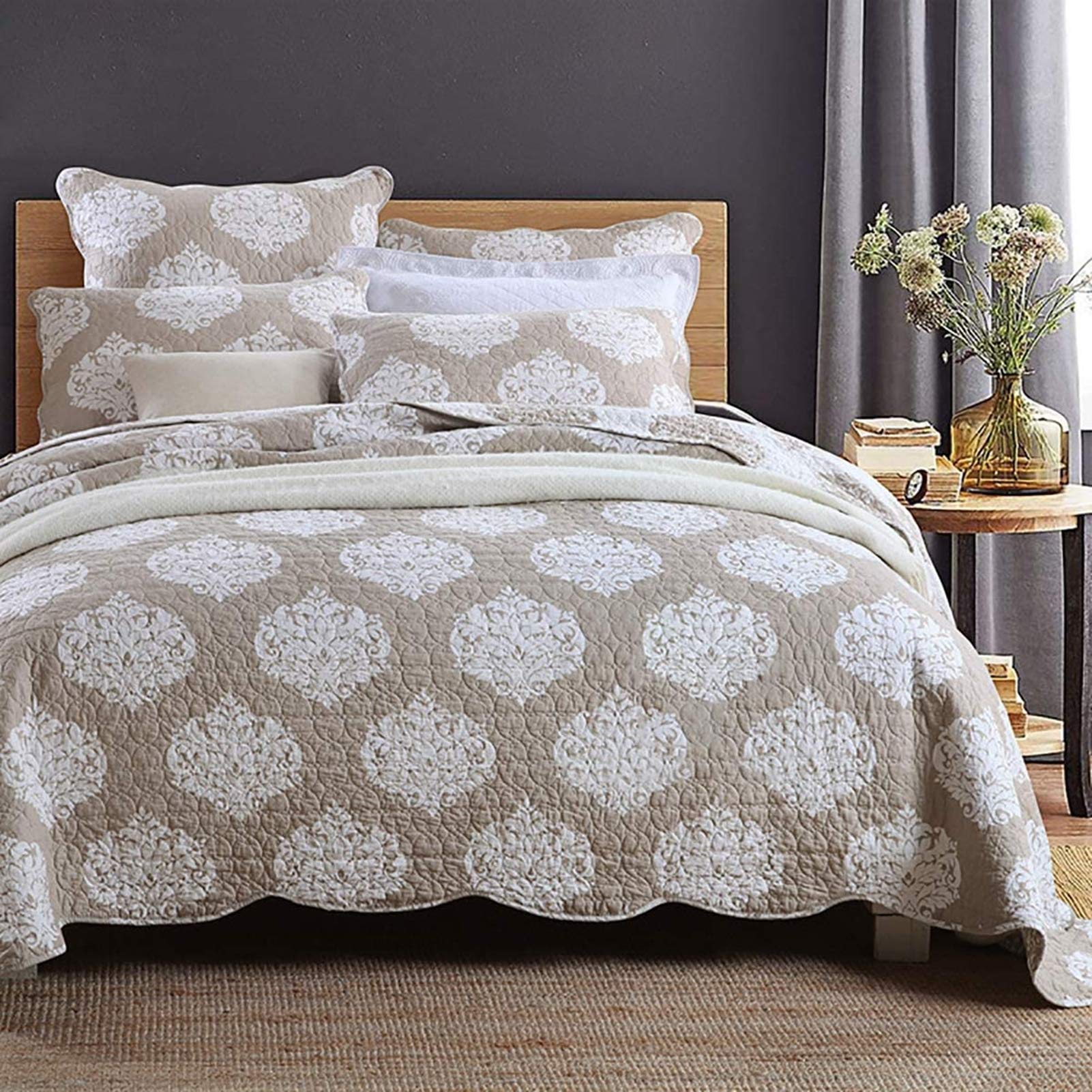 Sjdopulse Bedspreads And Bedspread 3 Pieces Single Printing Bed Products, Bodhi Quilted Quilt,230 * 250Cm