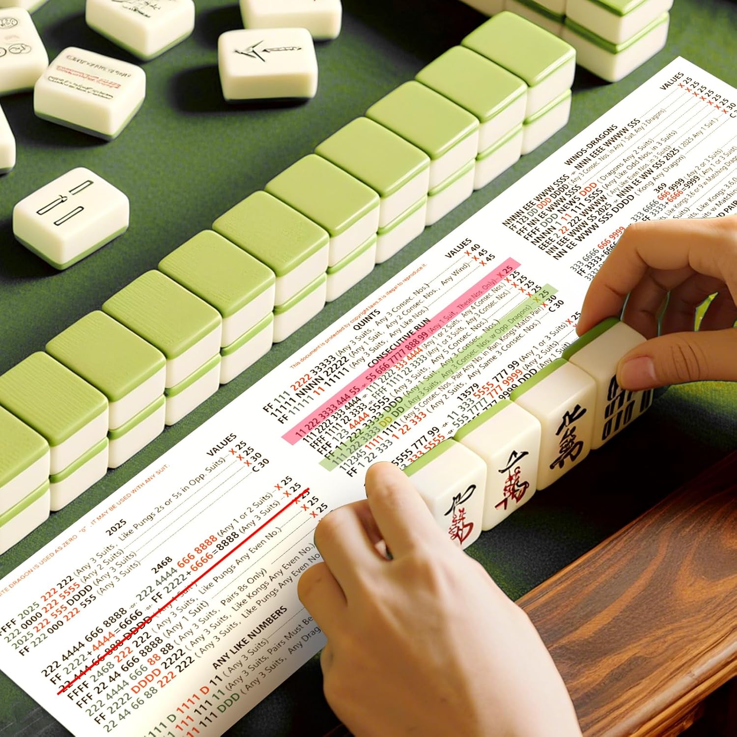 ALANGDUO 640-Piece Transparent Mahjong Sticky Notes Set – Reusable, Writable, No-Residue Line Finder for NMJL Cards | Beginner Rule Reader & Strategy Tool