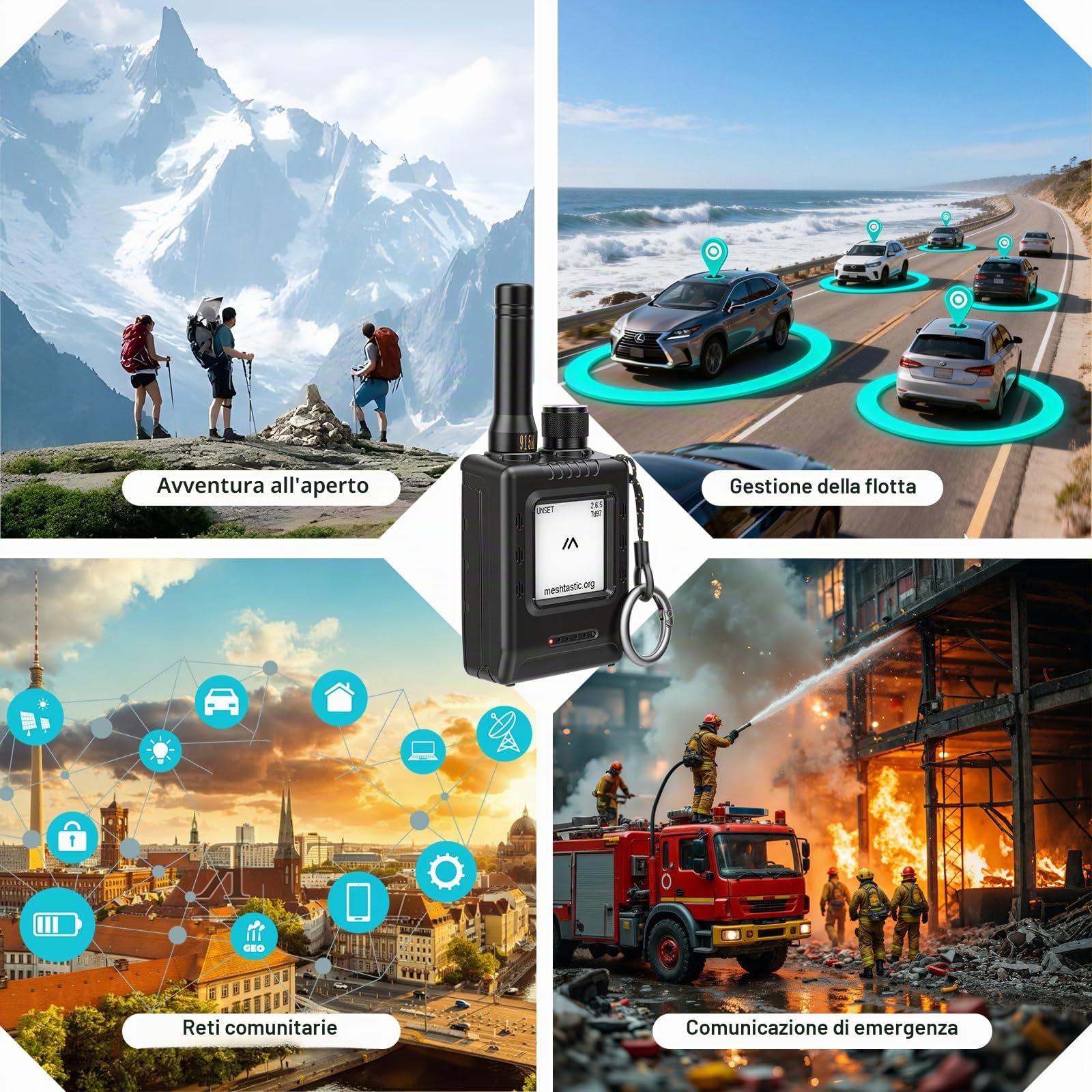 ThinkNode - Dispositivo M1 LoRa Meshtastic con design integrato, GPS, Bluetooth, nRF52840, display e-ink da 1,54", antenna 868 MHz, batteria da 1200 mAh, porta USB C RTC e pulsante