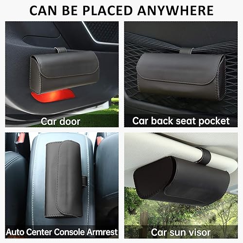 Miniatura 5 de Accmor Soporte para lentes de sol para automóvil, soportes para lentes y lentes de sol, estuche con cierre magnético oculto, organizador universal