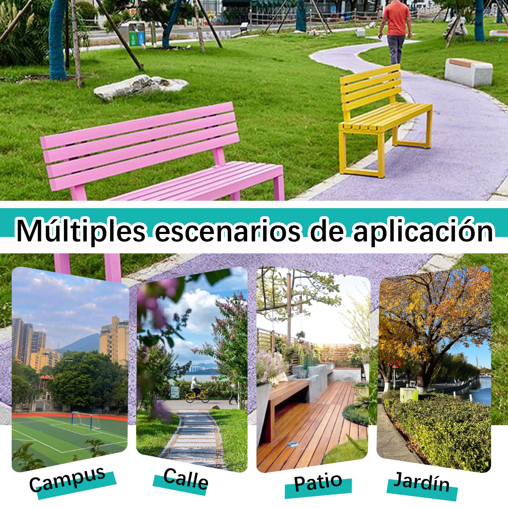 Banco de Exterior e Interior,Banco de Jardín de Metal Cómodo y Duradero,Asientos de Patio,Resistente a la Intemperie y al óxid,Apto para Parque,Jardín,Patio,Porche Azul 150×40×85cm