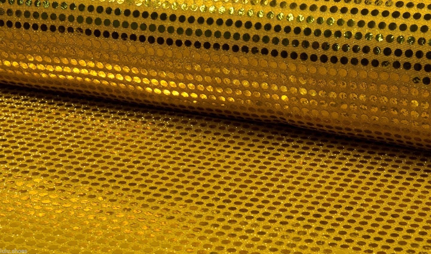 HomeBuy 6mm Sparkling Sequin Fabric Material Glitter Sparkle - 6mm sequins - 115cm wide GOLD SEQUINS (sold by the metre)