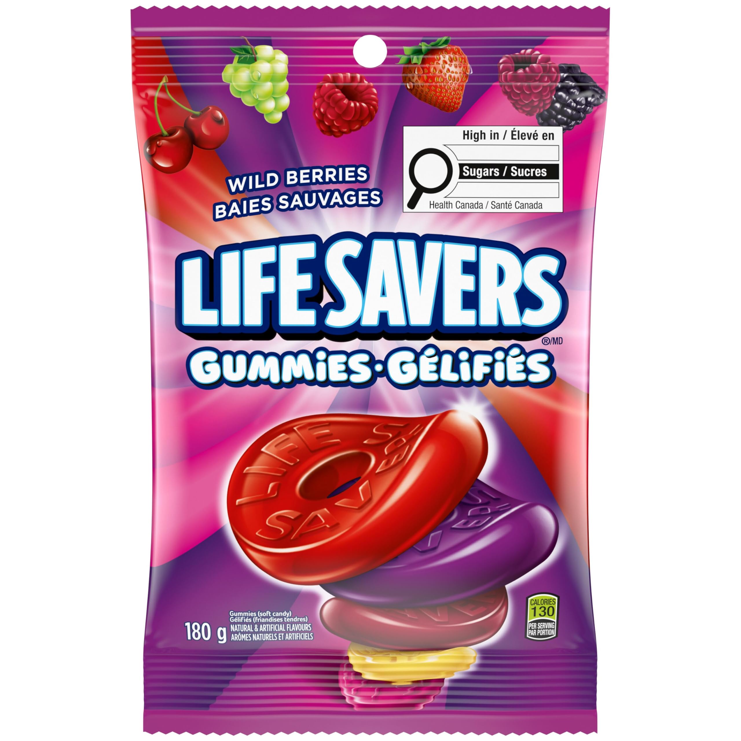 Life Savers Gummy Candy, Wild Berries, 180 gram (Pack of 12
