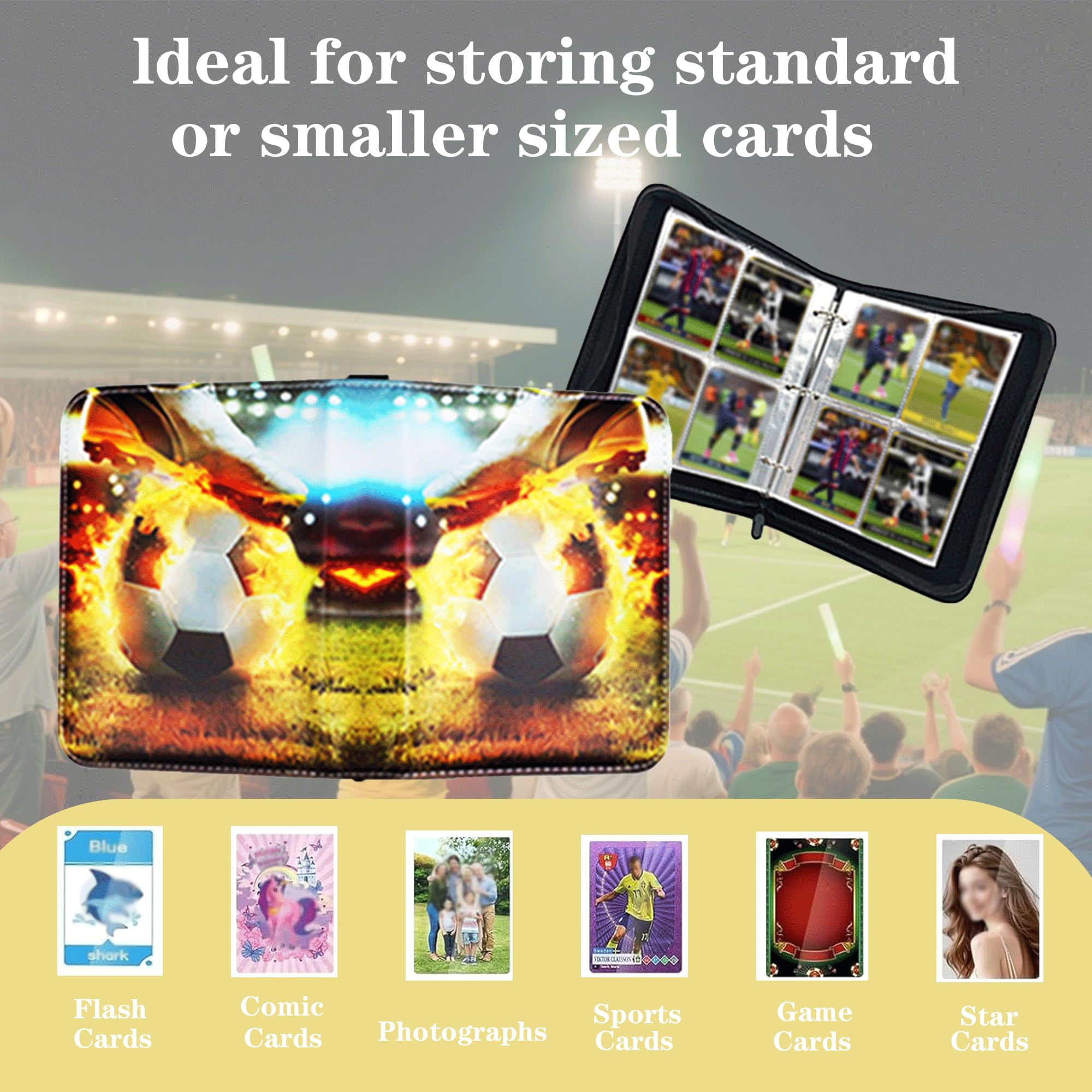 Album per Carte Calcio Collezionabili - 50 Pagine, 400 Carte Capacità - Premium Raccoglitore per Collezionisti - Porta Carte Professionale per Calciatori e Campionati