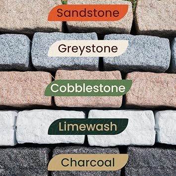 Beuta Landscape Edging | Garden Edging Border | Faux Stone Blocks for Lawn Edging, Flower Beds & Yard Edging 1 Pack | Each Section Has 6 Blocks 48 L x 4 W x 6.5 H | 2 Spikes | Charcoal