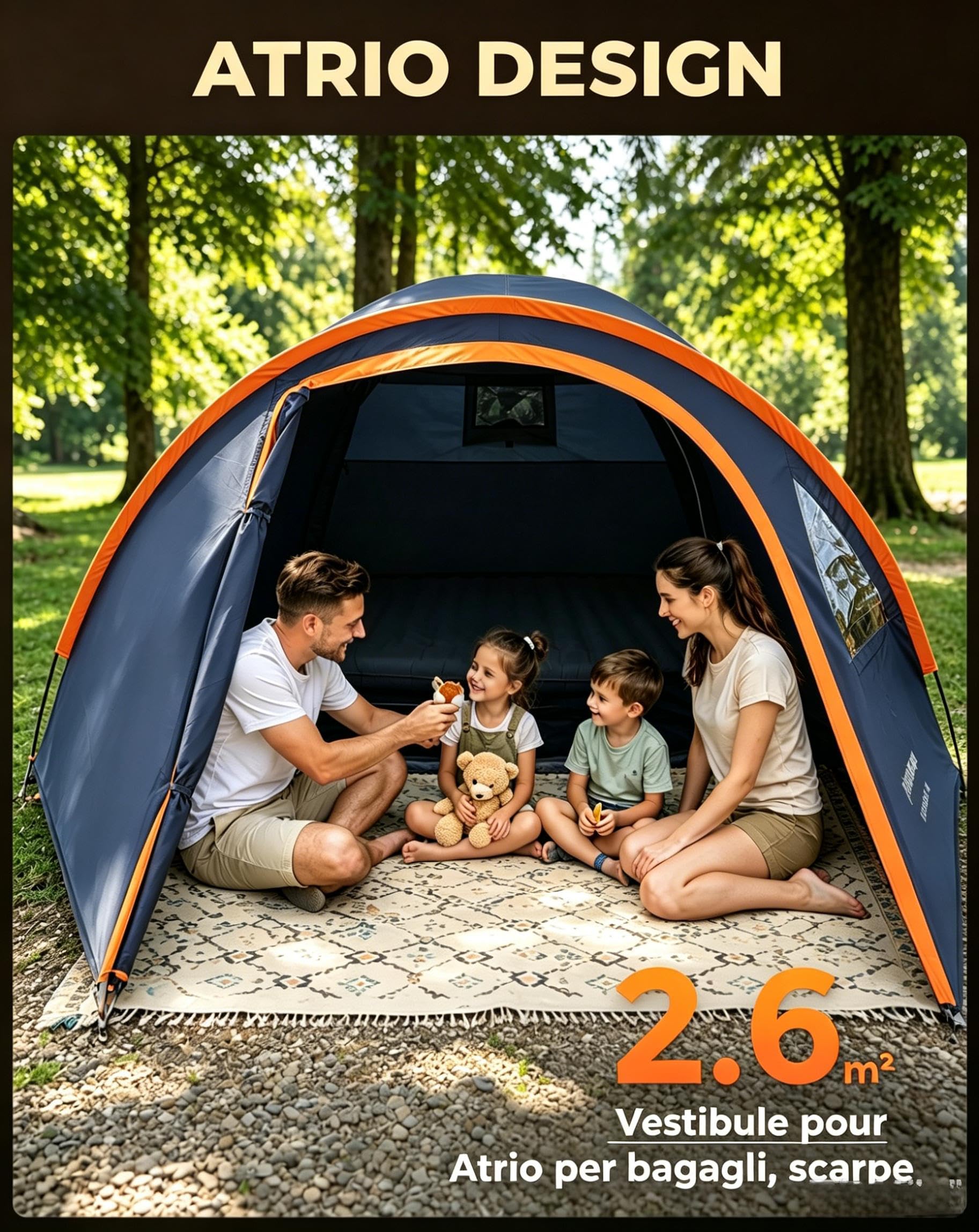KingCamp Tenda Campeggio 2 posti/3 posti Leggera Tenda da Campeggio Portable Durable Breathable per 2/3 Persone per Campeggio Escursioni Arrampicata