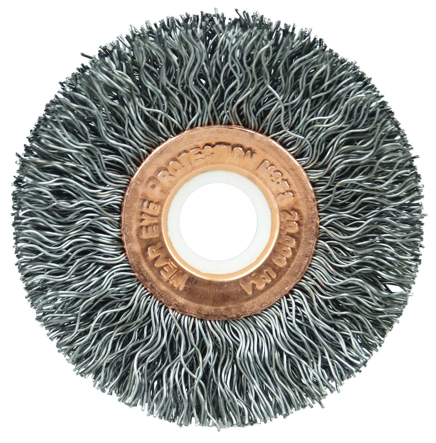 Weiler 15463 2" Crimped Wire Wheel, .0118" Steel Fill, 1/2"-3/8"Arbor Hole, Made in the USA
