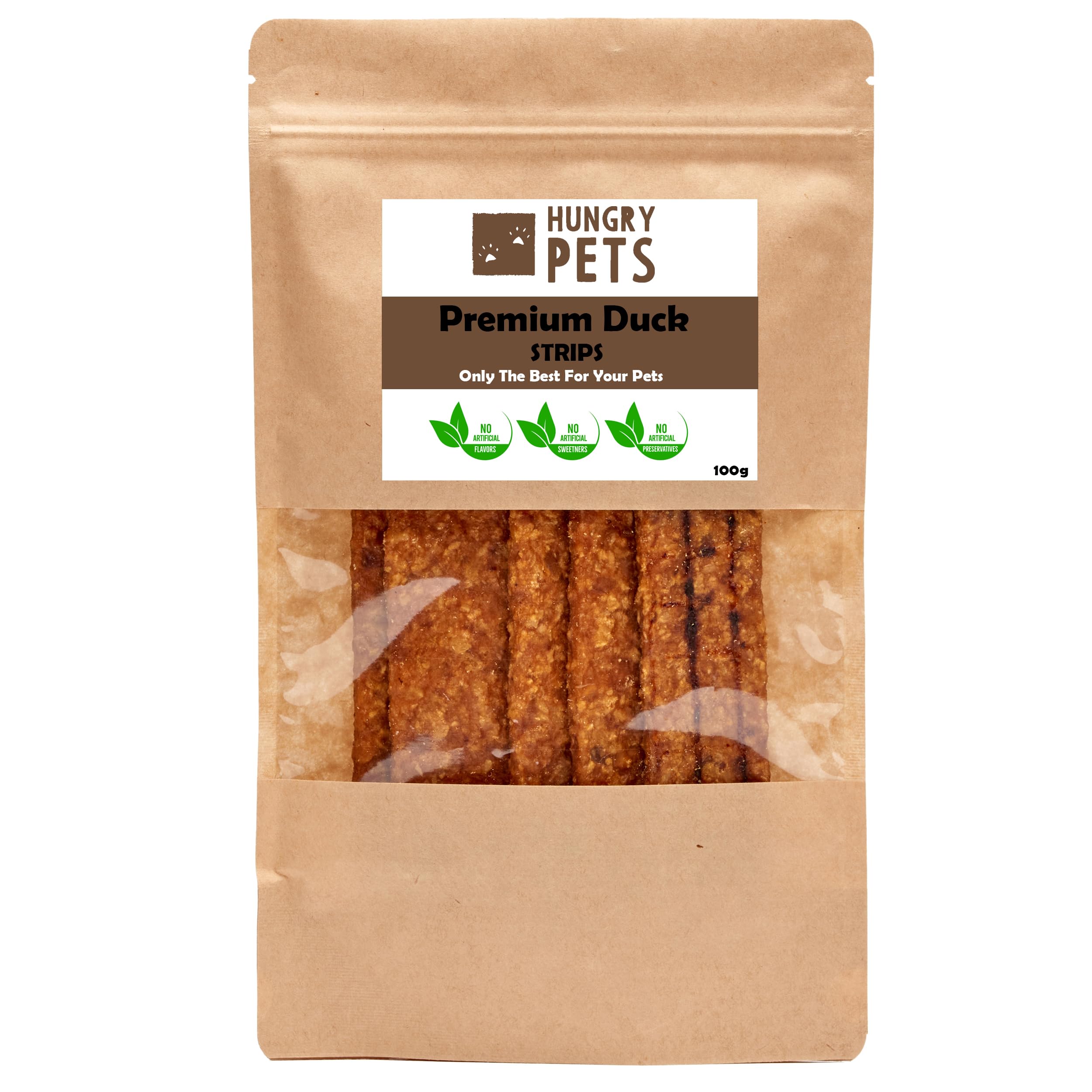 Premium 100% Duck Strips, Natural Dog Treat, 100g