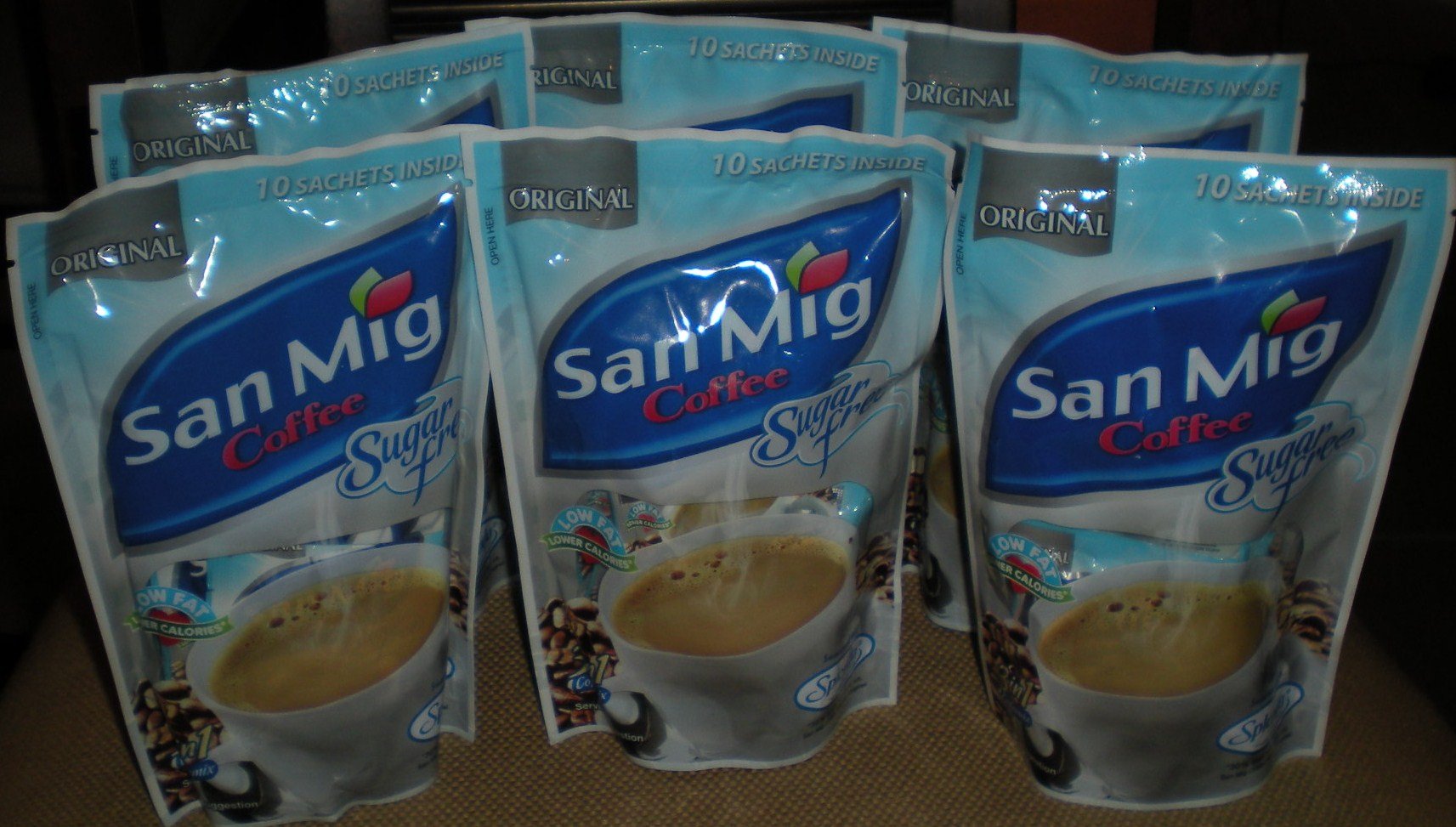 Original San Mig Coffee 3in1 Coffeemix (Sugar Free) 70g (Pack of 6)