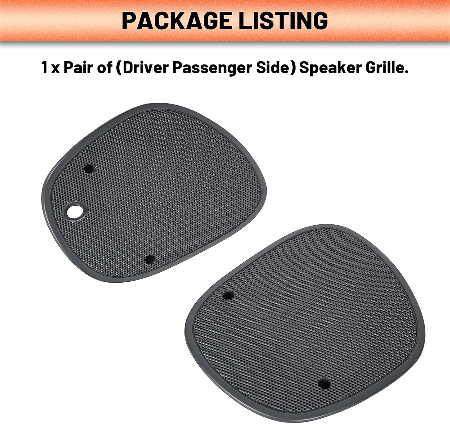 ECOTRIC Upper Dash Speaker Cover Grille Grill Compatible with 1998-2005 GMC Jimmy Sonoma Chevy Chevrolet S10 Blazer Bravada Replacement for Part Number 15046442 15046441 Dark Gray (LH&RH) - 2 Packages