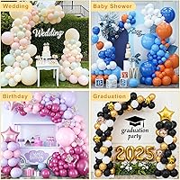 Vista 5 de Chamvis Soporte de arco de globos, kit de arco de globos ajustable de 8.2 pies y 5 pies, marco de arco de boda, soporte de arco de flores, arco