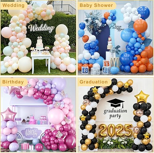 Miniatura 5 de Chamvis Soporte de arco de globos, kit de arco de globos ajustable de 8.2 pies y 5 pies, marco de arco de boda, soporte de arco de flores, arco de