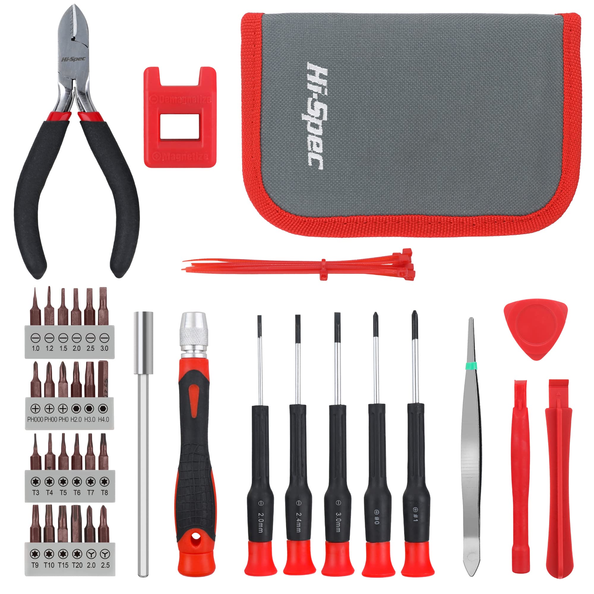 Hi-Spec 38pc Computer Tool Kit Set – Electronics Opening & Repair, Precision Screwdriver Set for Laptops, Phones, Devices, Computers & Gaming Accessories, Small Tools for Tech Repairs