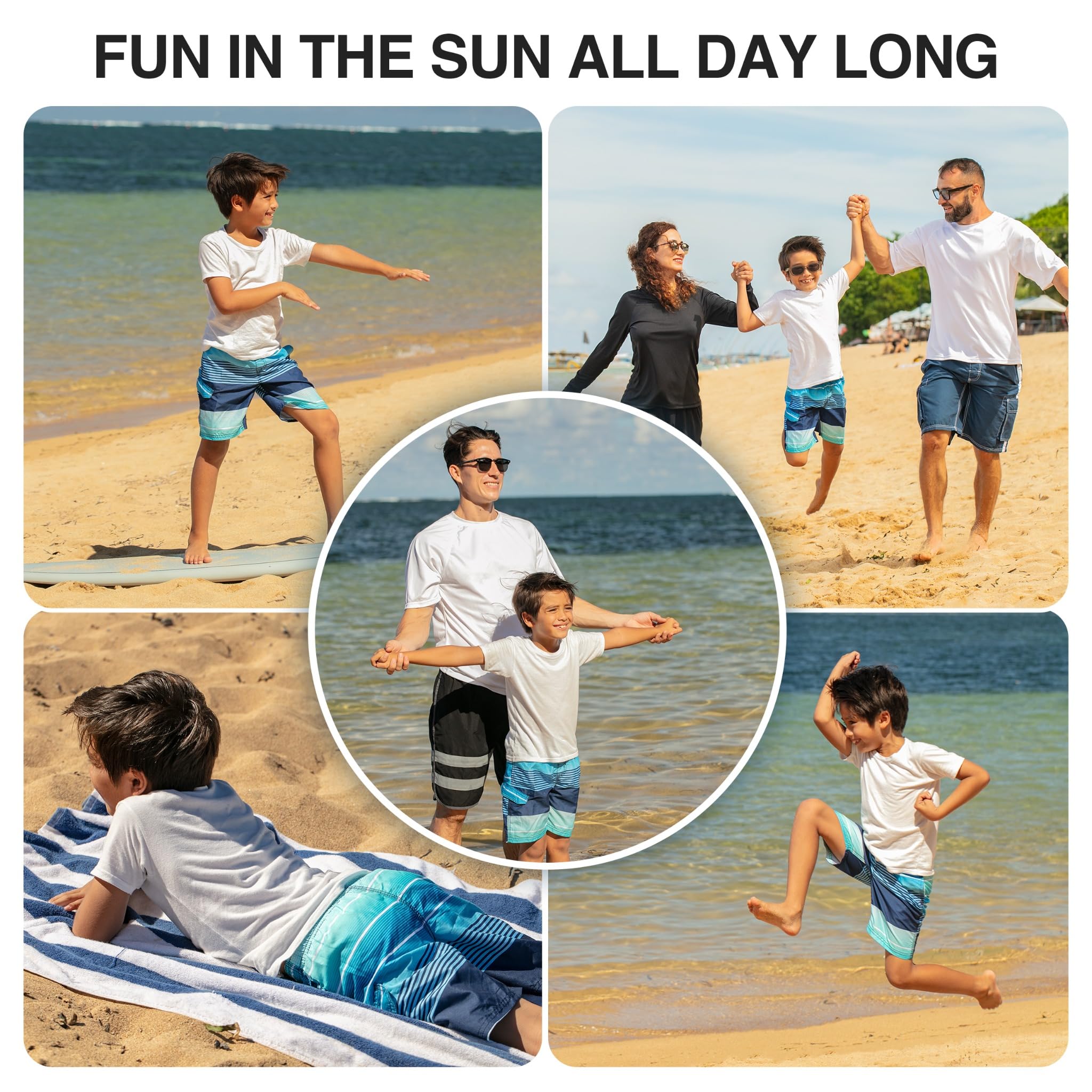 Kanu Surf Zipline Quick Dry UPF 50+ Beach Swim Trunk Baador para Hombre Niños (Pack de 1)
