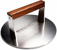 Vista 9 de Prensa de tocino de acero inoxidable, peso de cocción pesado de 3.2 libras, ideal para parrilla superior plana, accesorios de plancha para sellar