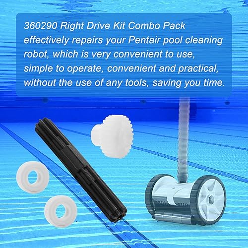 Miniatura 6 de Piezas de repuesto para limpiador de piscinas Pentair 360290 Rebel Right Drive Kit Rodamientos, para Pentair Rebel y Kreepy Krauly Warrior Limpiador