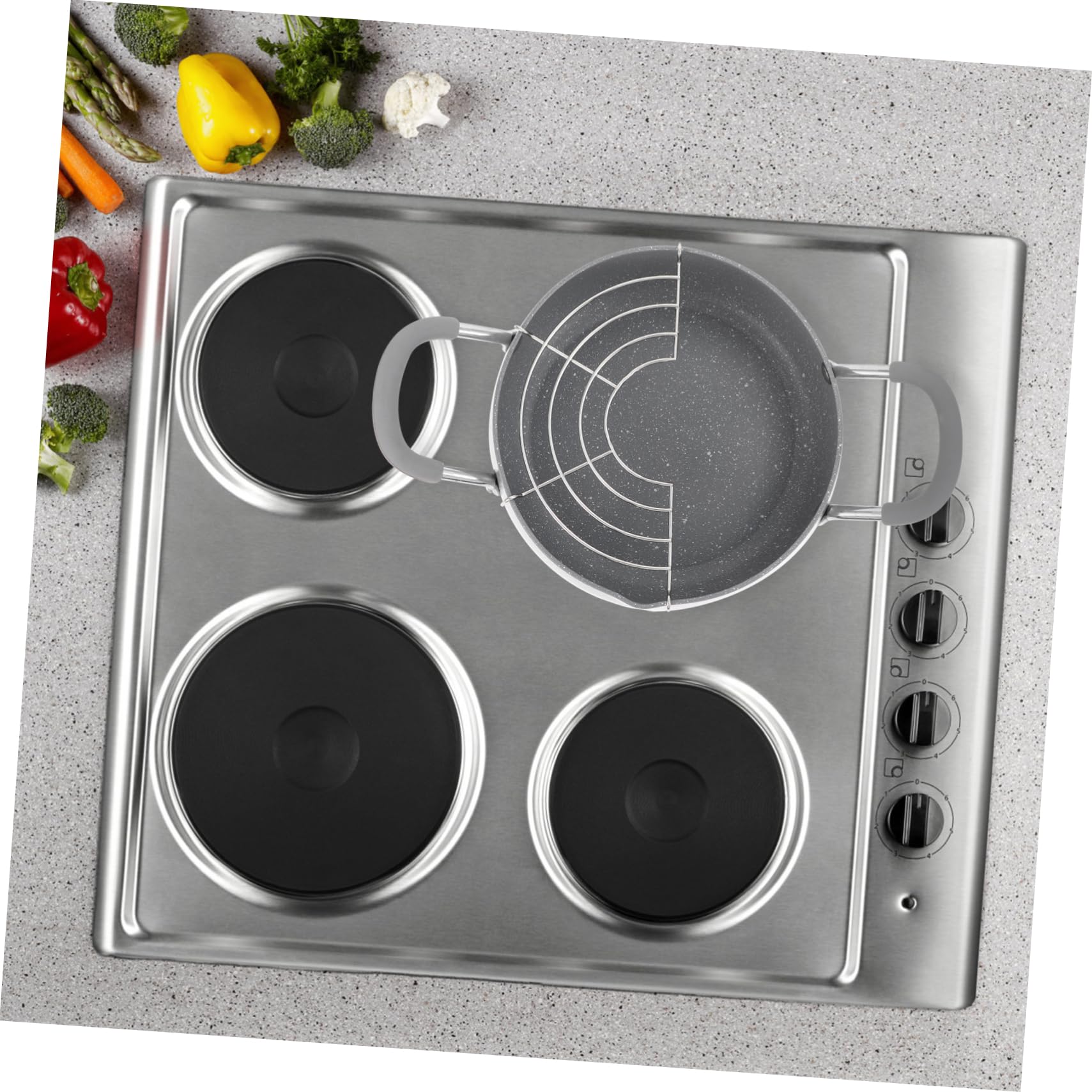 OUNONA 1 Sartén Para Freír Ollas Para Freír Freidora De Camarones Olla Para Freír Japonesa Freidora De Pescado Colador Olla Para Freír Plancha Portátil Plancha Para