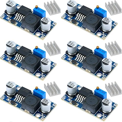 WWZMDiB LM2596 Convertidor de CC a CC Buck Indicador LED ajustable con disipador de calor 3.2-40V a 1.25-35V Fuente de alimentación Módulo reductor