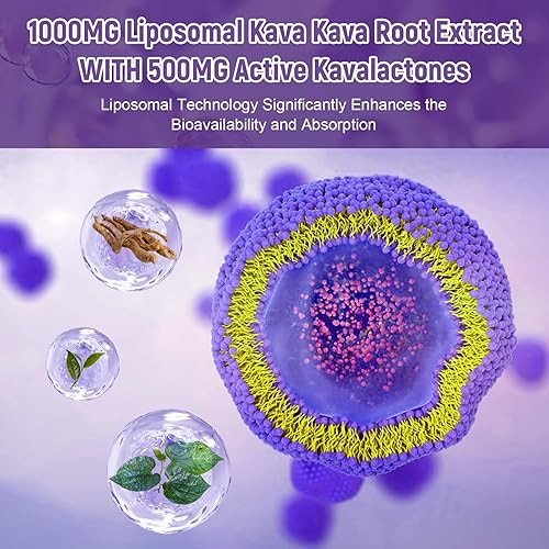 Miniatura 4 de Extracto de raíz de kava kava de 1000 mg con magnesio, 50% kavalactonas, L teanina, mezcla de hierbas Ashwagandha para un estado de ánimo