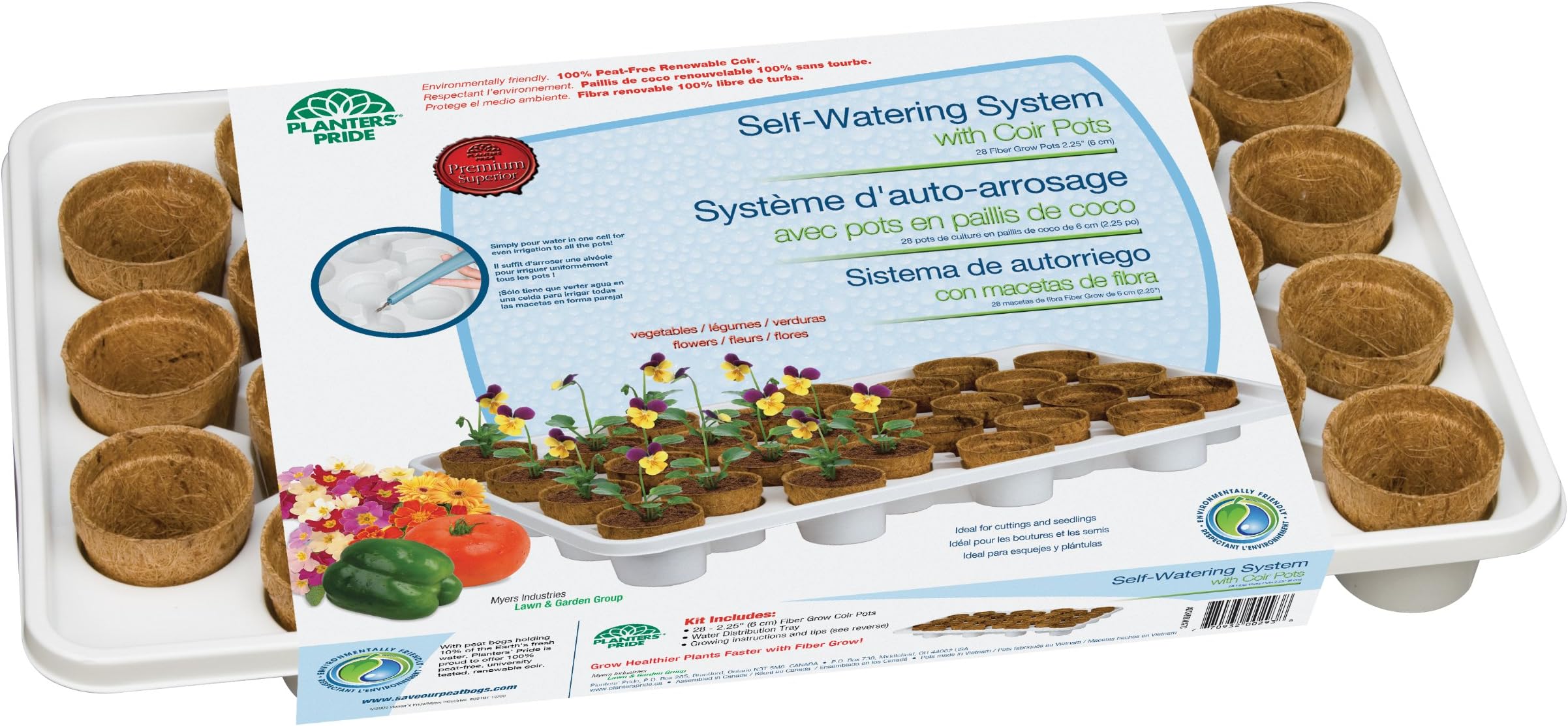 Planters Pride RZ.WTR0C Self-Watering System with Fiber Grow Coconut Coir Pots