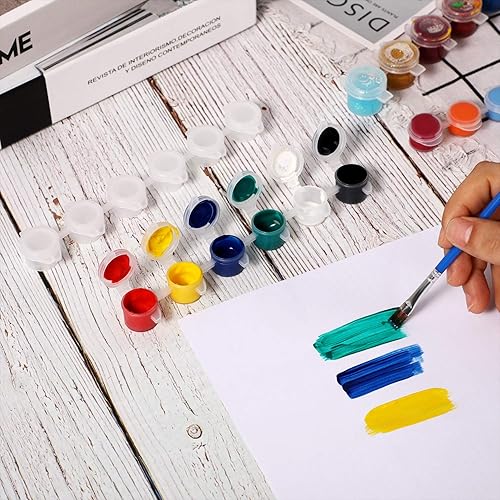 Miniatura 5 de 24 tiras y 144 macetas vacías para pintura acrílica, contenedor de almacenamiento con tapa, suministros para manualidades, aulas, escuelas,