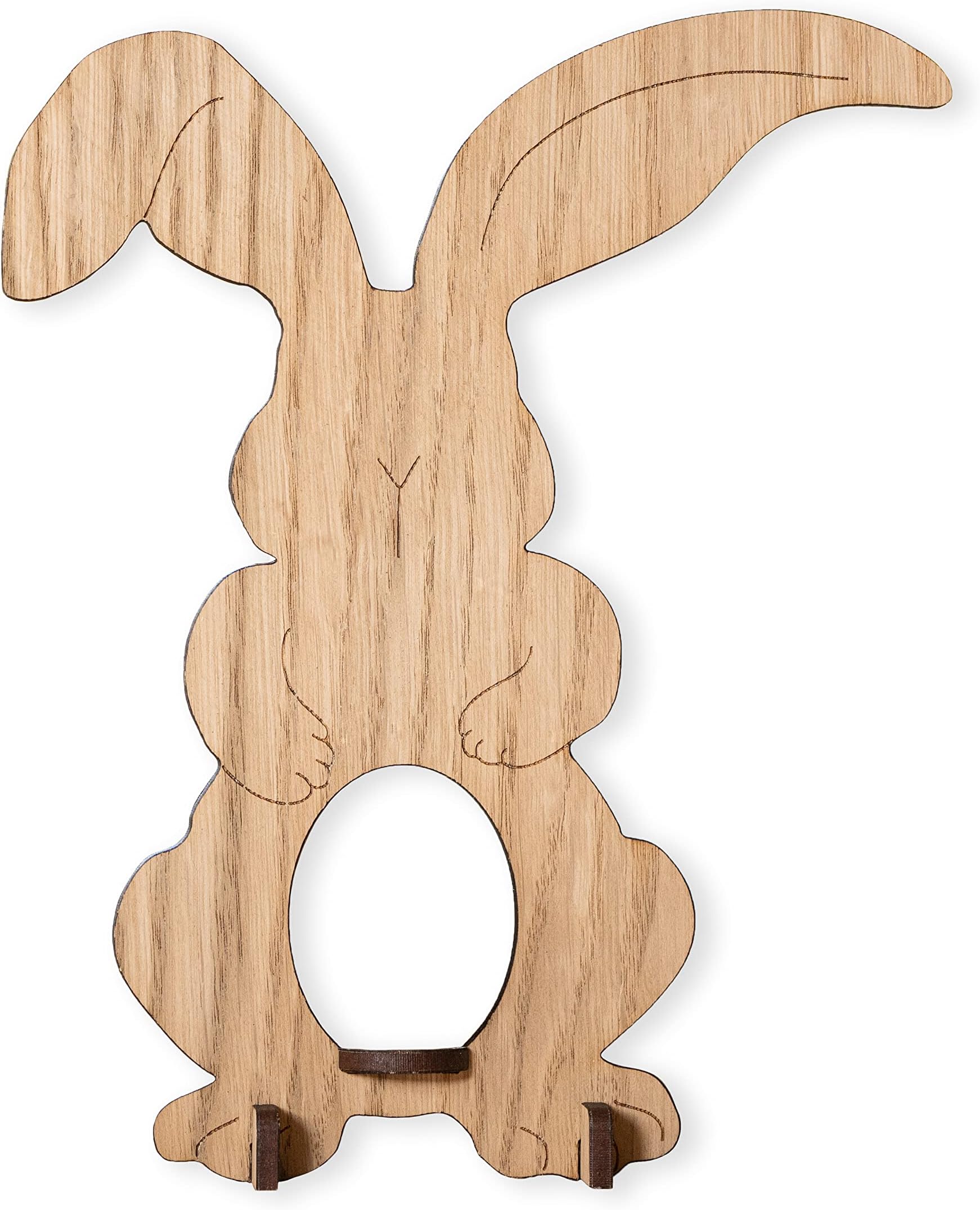 Easter gift rabbit easter egg holder | wooden easter basket bunny rabbit themed holder | wood engraved bunny basket rabbit decor (Wooden egg holder)