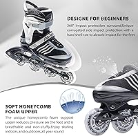 Vista 13 de PAPAISON Adjustable Inline Skates Boys Ages 4-16, Roller Skates for Girls Kids Ages 5-8 8-12 with Full Light Up Wheels, Outdoor Skates Illuminating